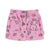 Short skirt | Pink corduroy w/ flowers allover