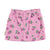 Short skirt | Pink corduroy w/ flowers allover