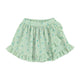 short skirt w/ ruffles | green stripes w/ little flowers