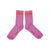 Short socks | Magenta w/ red stripes