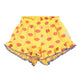 shorts w/frills | yellow w/ red lips