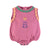 Sleeveless baby romper | Rasperry w/ multicolor laces & embroidery