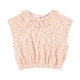 sleeveless blouse w/ collar | light pink w/ yellow flowers