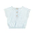baby sleeveless blouse w/ fringes | light blue chambray