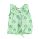 baby sleeveless shirt w/ collar | green w/ green trees