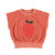 baby sleeveless sweatshirt | terracotta w/ apple print