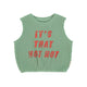 sleeveless top | green w/ "hot hot" print