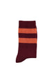Socks | Bordeaux w/ orange stripes