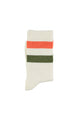 Socks | Ecru w/ green & orange stripes