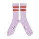 socks | lavender w/  terracotta stripes