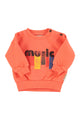 Baby Sweatshirt | Orange w/ "music" print