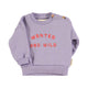 Baby sweatshirt | Purple w/ "wanted & wild" print