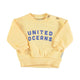 Baby sweatshirt | Yellow w/ "united oceans" print