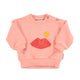 baby sweatshirt | coral w/ lips print