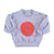baby sweatshirt w/ balloon sleeves | lavender w/ red circle print