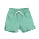 baby swim shorts | blue w/ green animal print