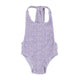 baby swimsuit w/ back bow | lavender w/ animal print