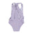 baby swimsuit w/ back bow | lavender w/ animal print