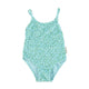 baby swimsuit w/ crossed straps | light blue w/ yellow flowers