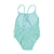 baby swimsuit w/ crossed straps | light blue w/ yellow flowers