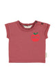 Baby T'shirt | Bordeaux w/ apple print