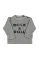 Baby Terry cotton longsleeve t'shirt | Grey w/ "rock & roll" print