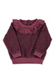 Baby Terry cotton sweatshirt | Aubergine w/ animal print