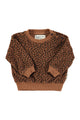 Baby Terry cotton sweatshirt | Brown w/ animal print
