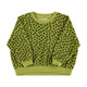 Terry cotton sweatshirt | Green w/ animal print