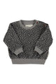 Baby Terry cotton sweatshirt | Grey w/ animal print