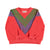 Terry cotton sweatshirt | Red w/ multicolor triangle print