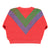 Terry cotton sweatshirt | Red w/ multicolor triangle print