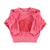 Terry cotton baby sweatshirt | Strawberry pink w/ red apple print