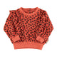 Terry cotton baby sweatshirt | Terracotta w/ animal print