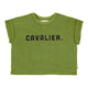 Terry cotton t'shirt | Dark green w/ "cavalier" print