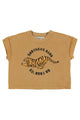 Terry cotton t'shirt | Mustard w/ tiger print