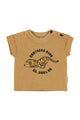 Baby Terry cotton t'shirt | Mustard w/ tiger print