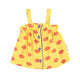 baby top w/ straps | yellow w/ red lips