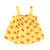 baby top w/ straps | yellow w/ red lips
