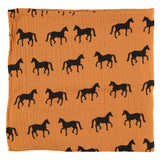 XXL swaddle/blanket | Camel w/ black horses