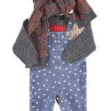 Baby Dungarees Washed Navy Denim with Stars
