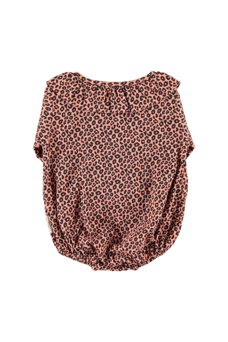 Baby Long Sleeve Romper Pink with Animal Print