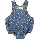 Baby Romper Washed Navy Denim with Stars