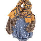 Baby Romper Washed Navy Denim with Stars