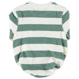 Baby Long Sleeve Romper Ecru & Green with Stripes