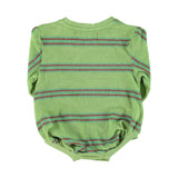 Baby Long Sleeve Romper Green with Double Stripes