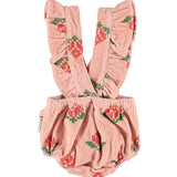 Baby Bloomers with Straps Pink with Big Flowers