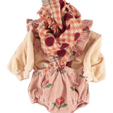 Baby Bloomers with Straps Pink with Big Flowers