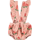 Baby Bloomers with Straps Pink with Big Flowers