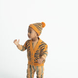 Baby Long Sleeve Babygrow Sand with Double Stripes